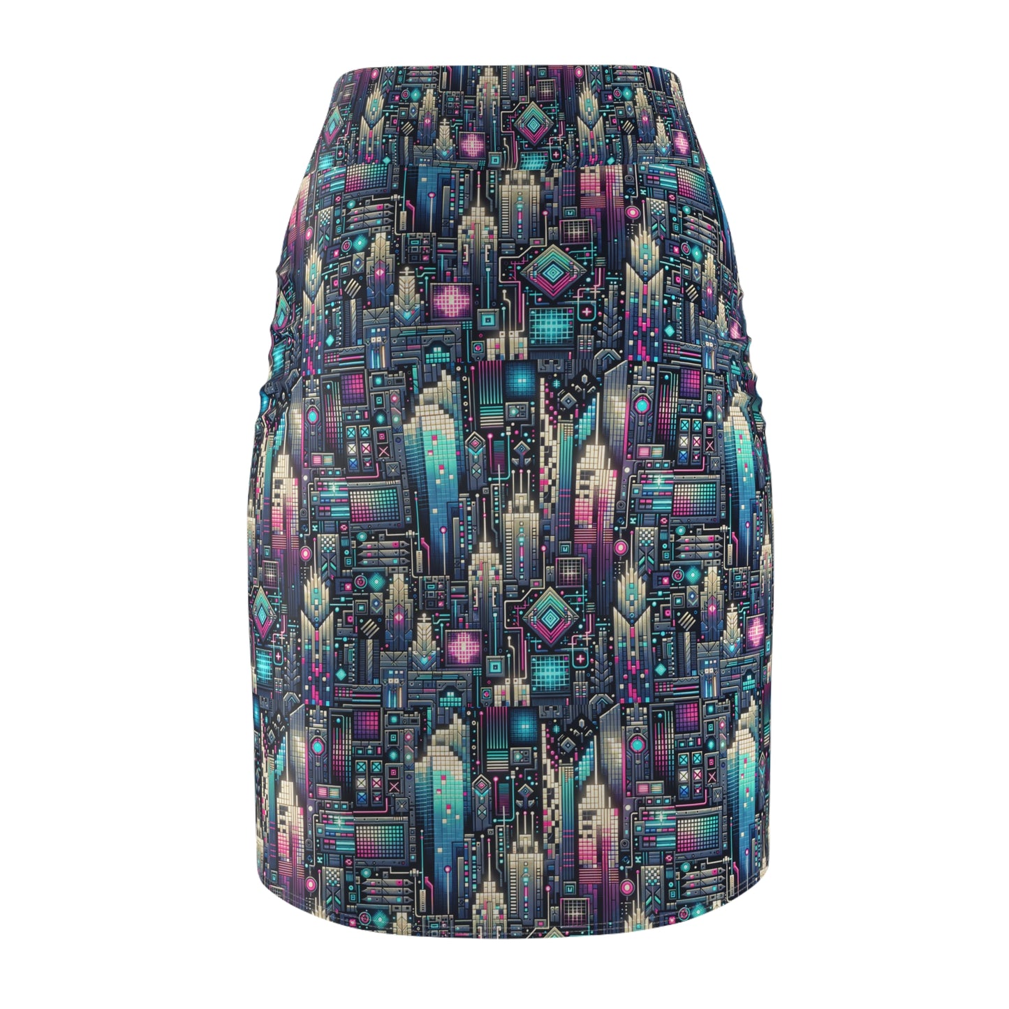 Digital Renaissance Tech-Forward Maximalism Women's Pencil Skirt - 8404 Design-56