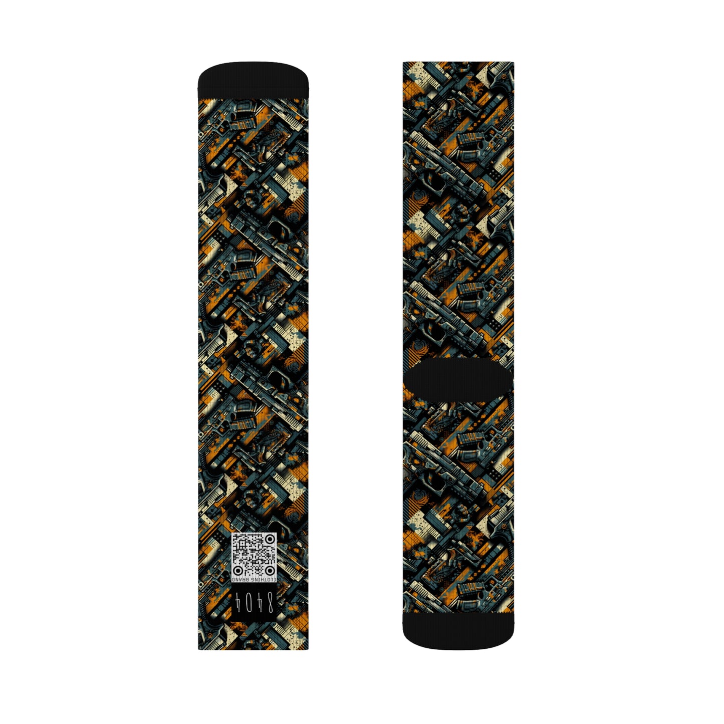 Digital Punk Futuristic Grunge Sublimation Socks - 8404 Design-47