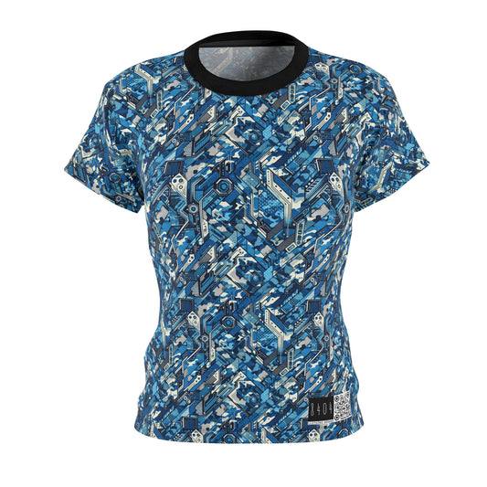 Tech Urban Camo Tech-Forward Streetwear With a Futuristic Military Edge Women's Cut & Sew Tee - 8404 Design-39