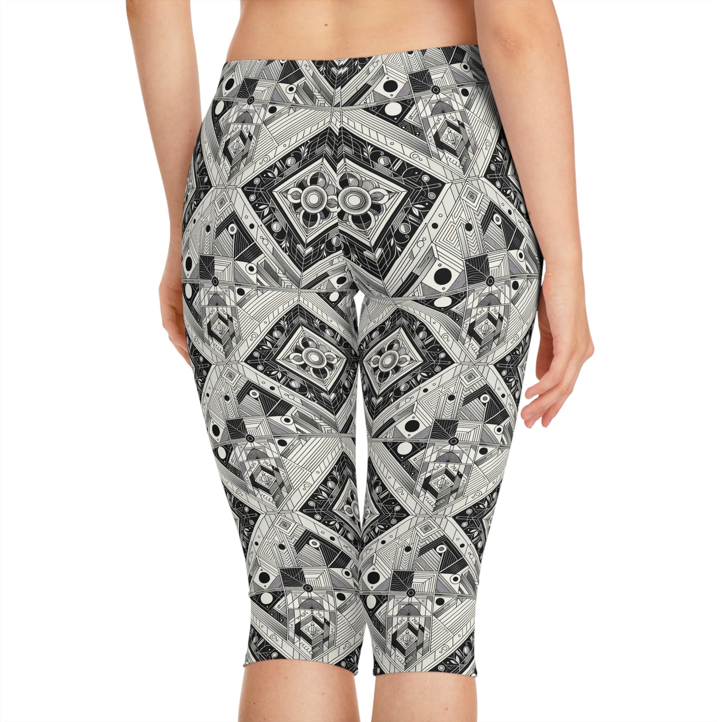 Tech Minimalism Minimalist Tech Women's Capri Leggings - 8404 Design-54