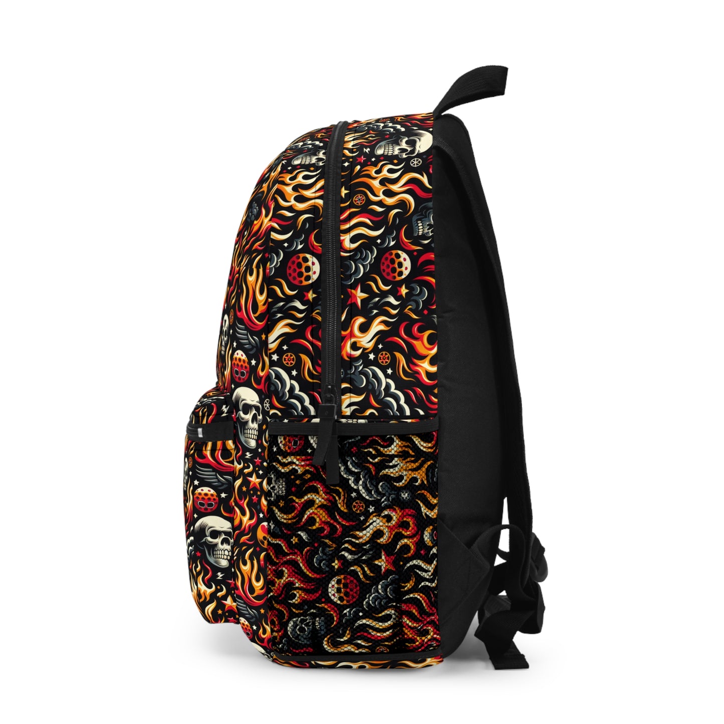 Flame Graphics Maximalist Streetwear Backpack - 8404 Design-76