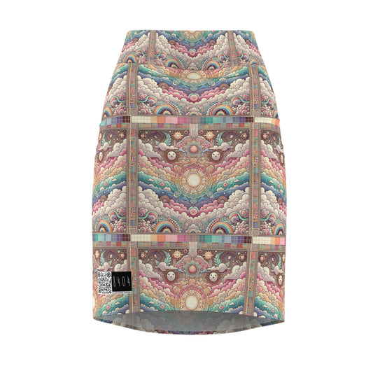 Digital Dreamland Whimsical and Nostalgic Streetwear With a Digital Twist Women's Pencil Skirt - 8404 Design-56