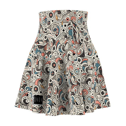 Modern Minimalism Minimalist Tech Women's Skater Skirt - 8404 Design-61