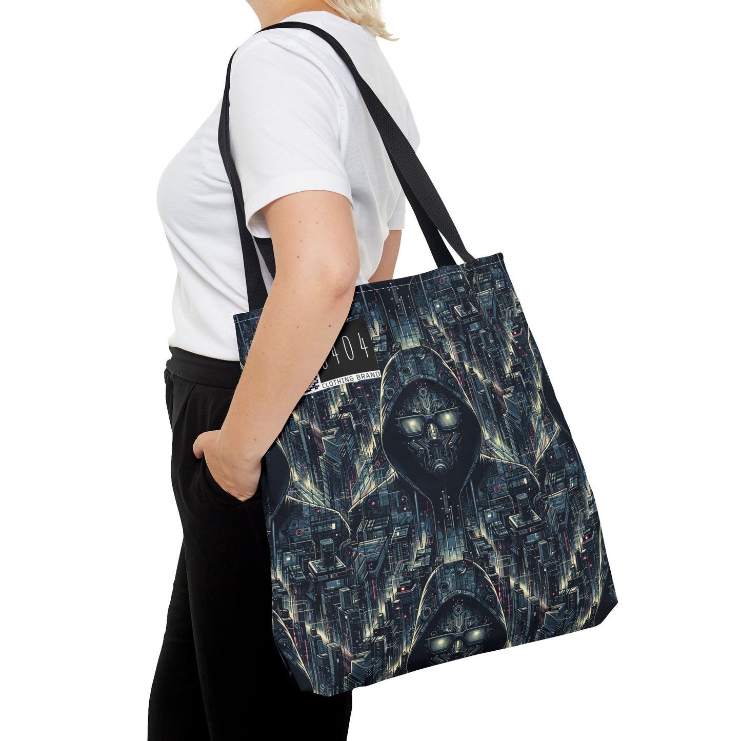 Tech Noir Aesthetics Sleek Tech Streetwear Tote Bag - 8404 Design-56