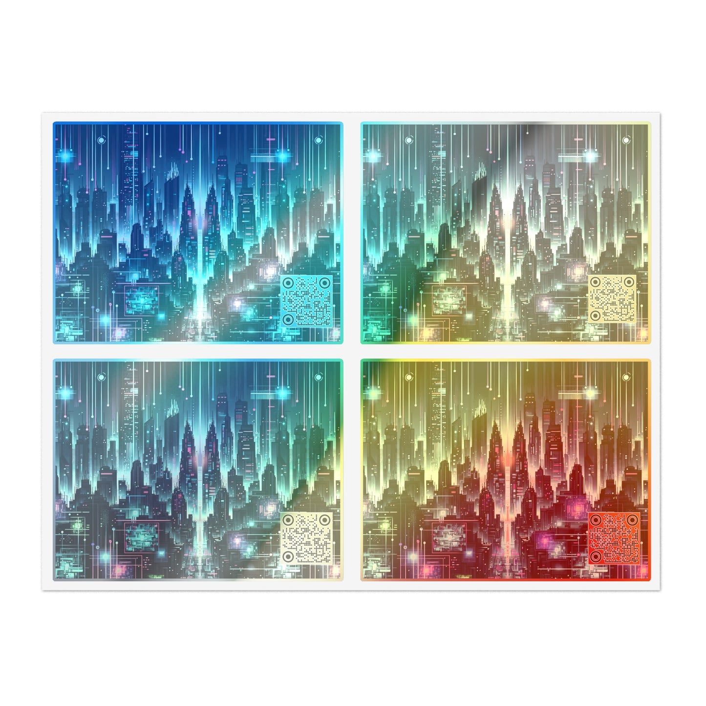 Tech Noir Graphics Cyberpunk Tech Aesthetic Sticker Sheets - 8404 Design-69