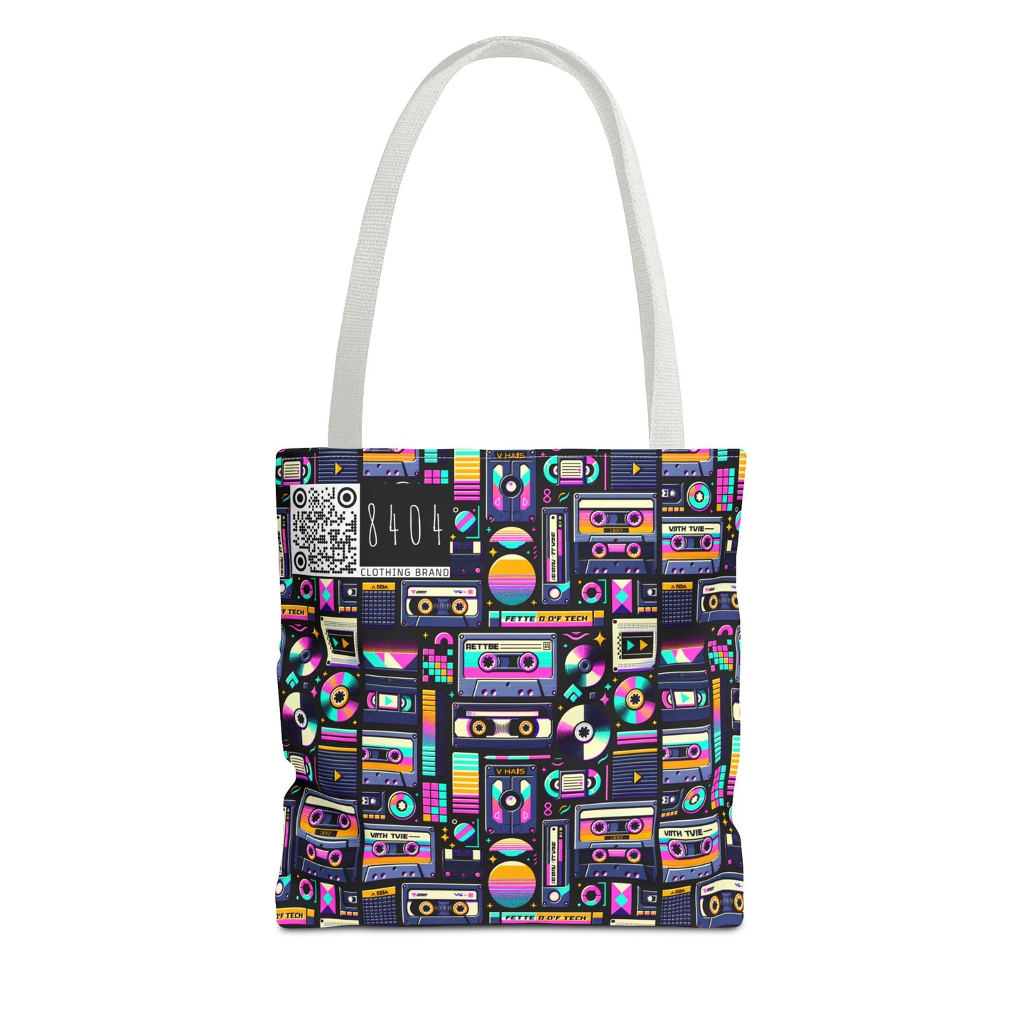 Digital Nostalgia Tech-Inspired Retro Fusion Tote Bag - 8404 Design-48
