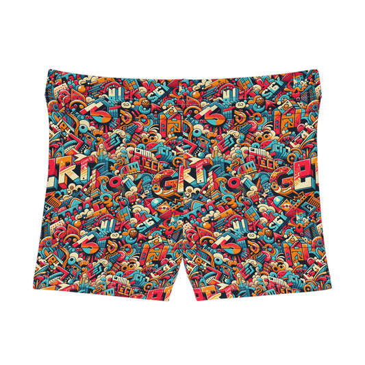 Neo-Traditional Street Art Modern Street Art Fusion Women's Shorts - 8404 Design-58