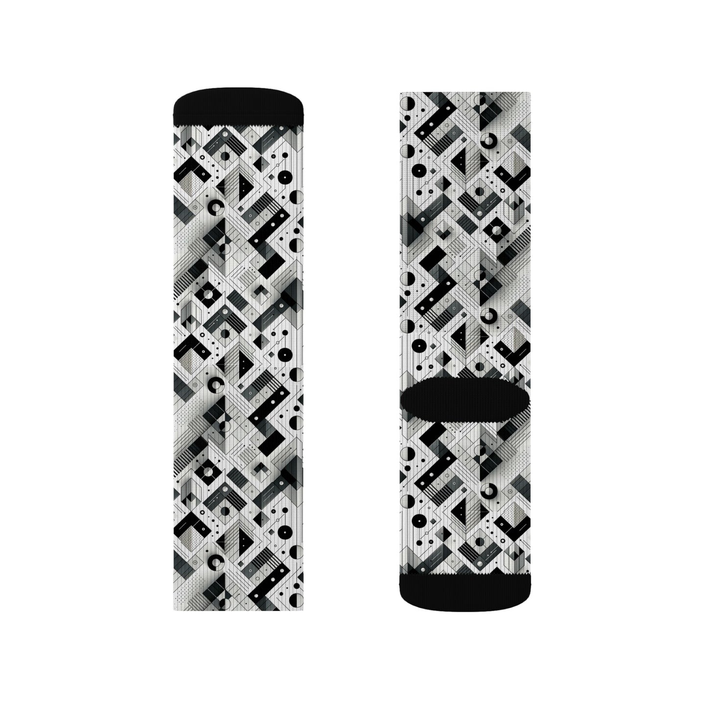 Digital Minimalism Minimalist Tech Sublimation Socks - 8404 Design-69