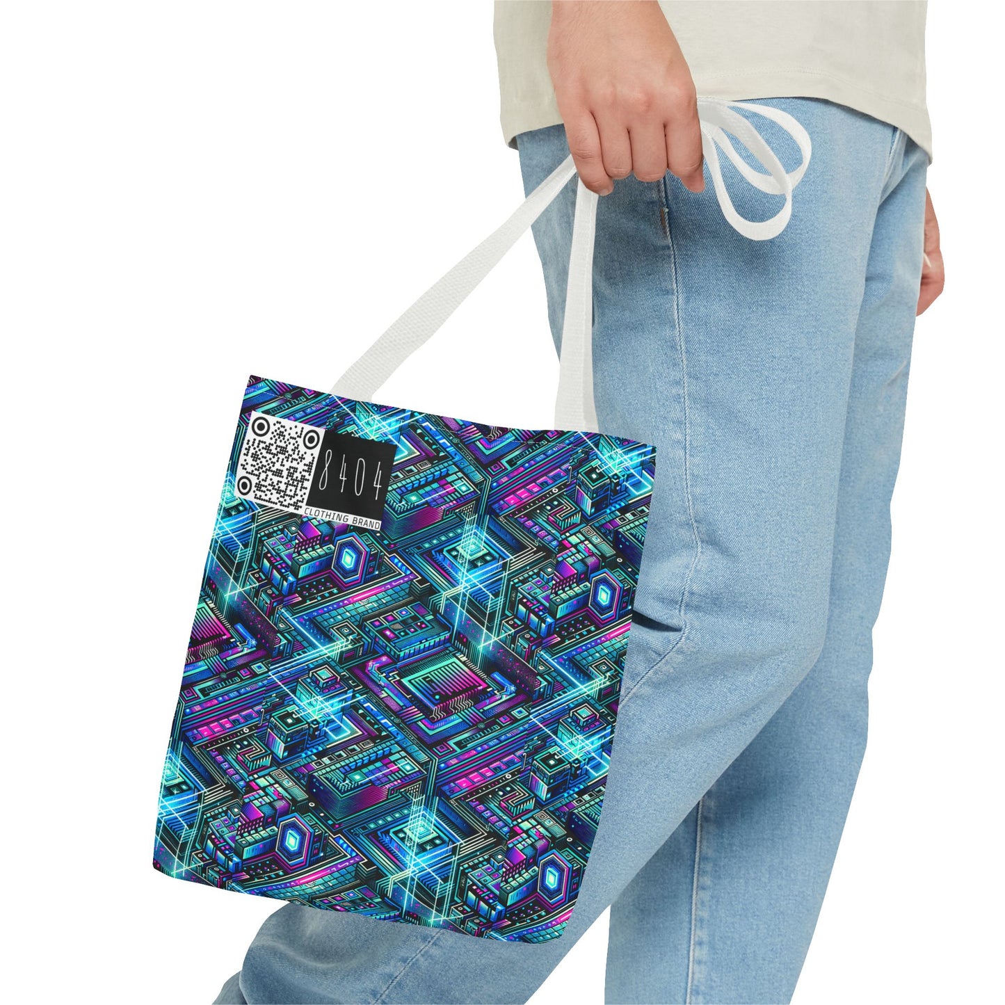 Digital Dreamland Futuristic Tech Aesthetic Tote Bag - 8404 Design-42