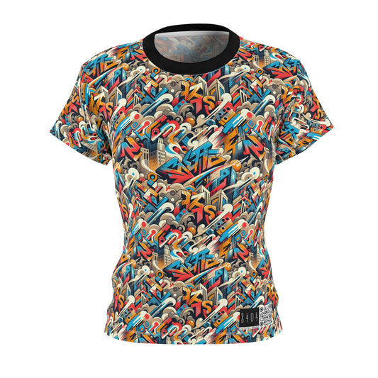 Neo-Traditional Street Art Modern Street Art Fusion Women's Cut & Sew Tee - 8404 Design-44