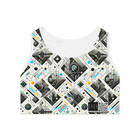 Tech Minimalism Minimalist Tech Sports Bra - 8404 Design-47