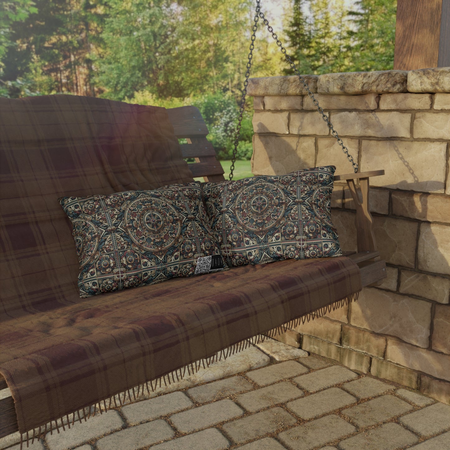 Urban Renaissance Historical Fusion With Street Edge Outdoor Pillow - 8404 Design-57