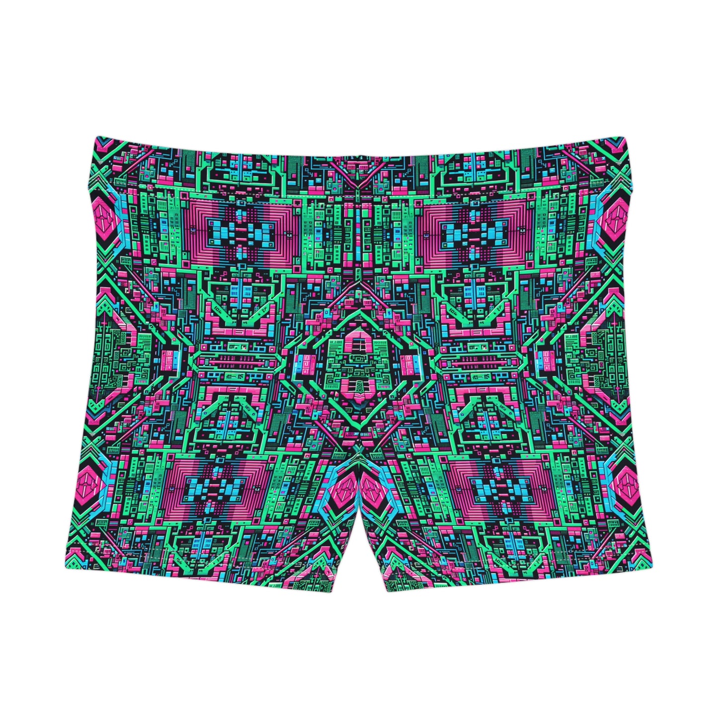 Digital Glitch Vibes Tech-Inspired Streetwear Women's Shorts - 8404 Design-71