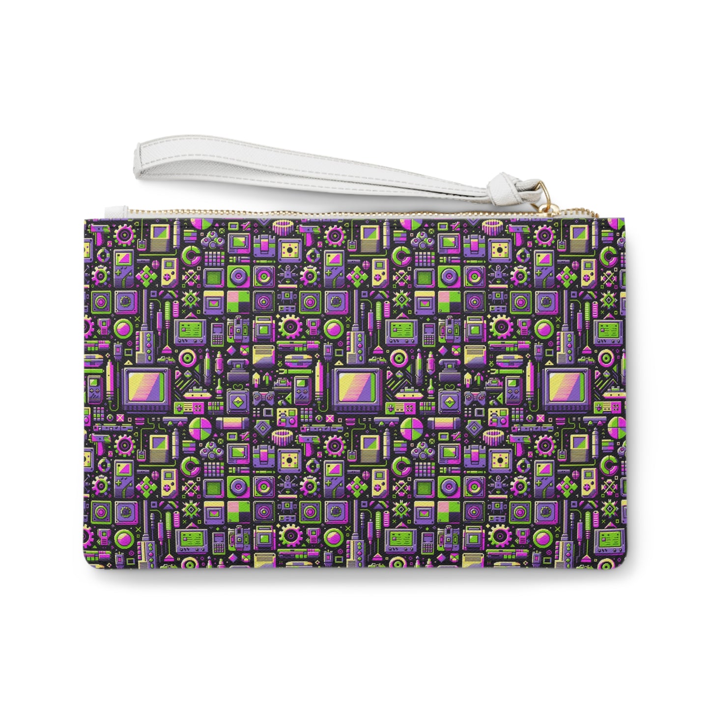 Digital Nostalgia Remix Modern Vintage Fusion Clutch Bag - 8404 Design-67