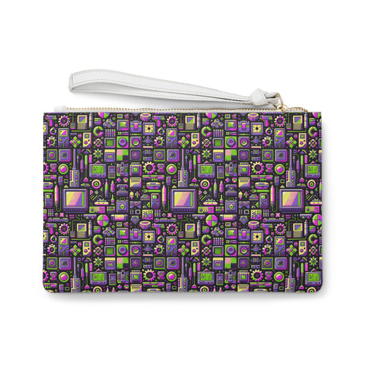 Digital Nostalgia Remix Modern Vintage Fusion Clutch Bag - 8404 Design-67