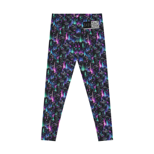 Tech Noir Graphics Futuristic Tech Aesthetics Stretch Leggings - 8404 Design-55