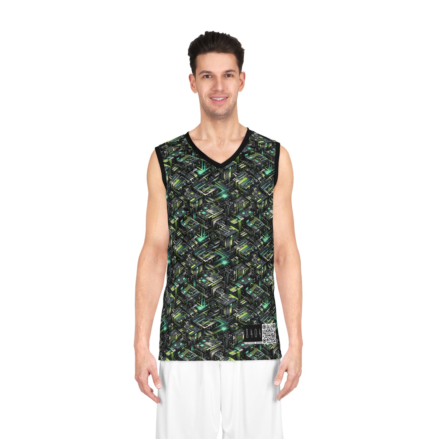 Tech-Infused Graphics Tech-Forward Streetwear Basketball Jersey - 8404 Design-47