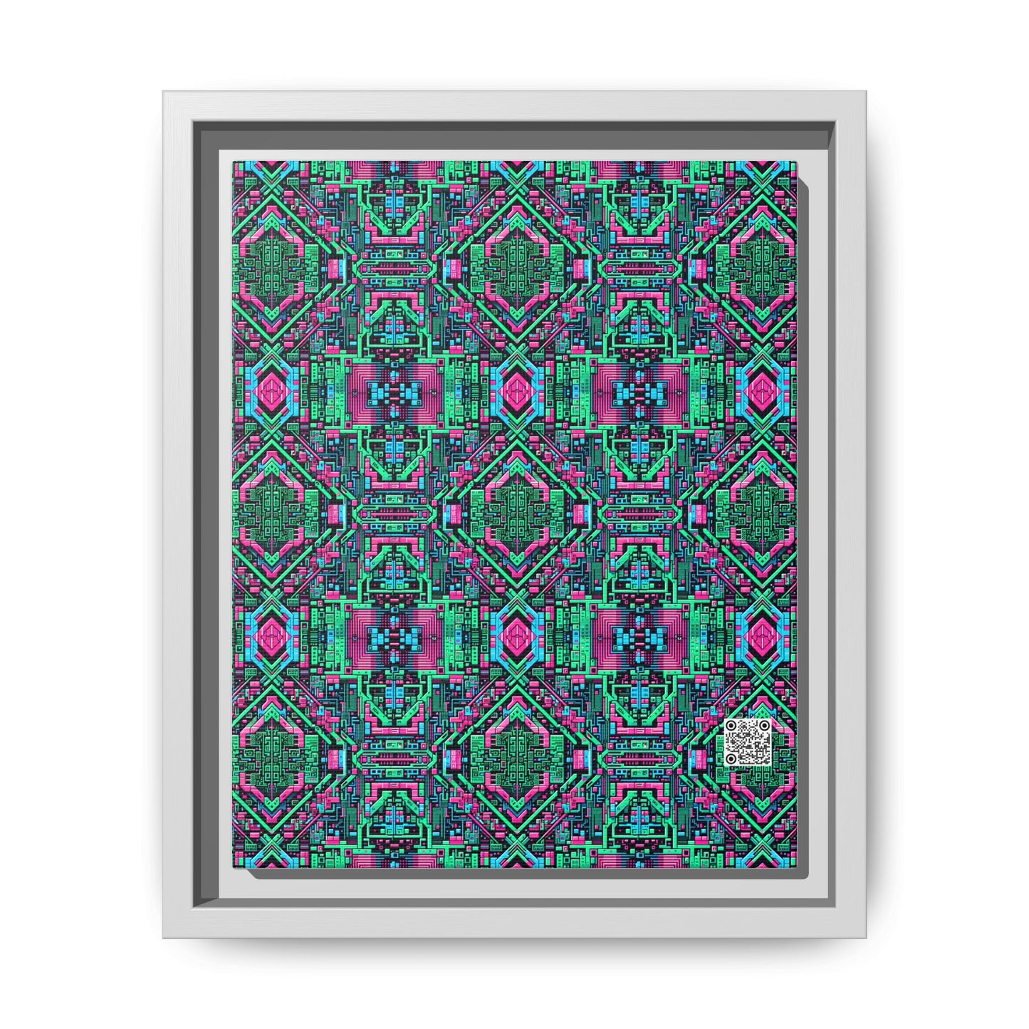Digital Glitch Vibes Tech-Inspired Streetwear Matte Canvas, Framed (multi-Color) - 8404 Design-71 B