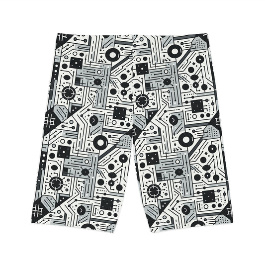 Digital Minimalism Minimalist Tech Women's Bike Shorts - 8404 Design-48