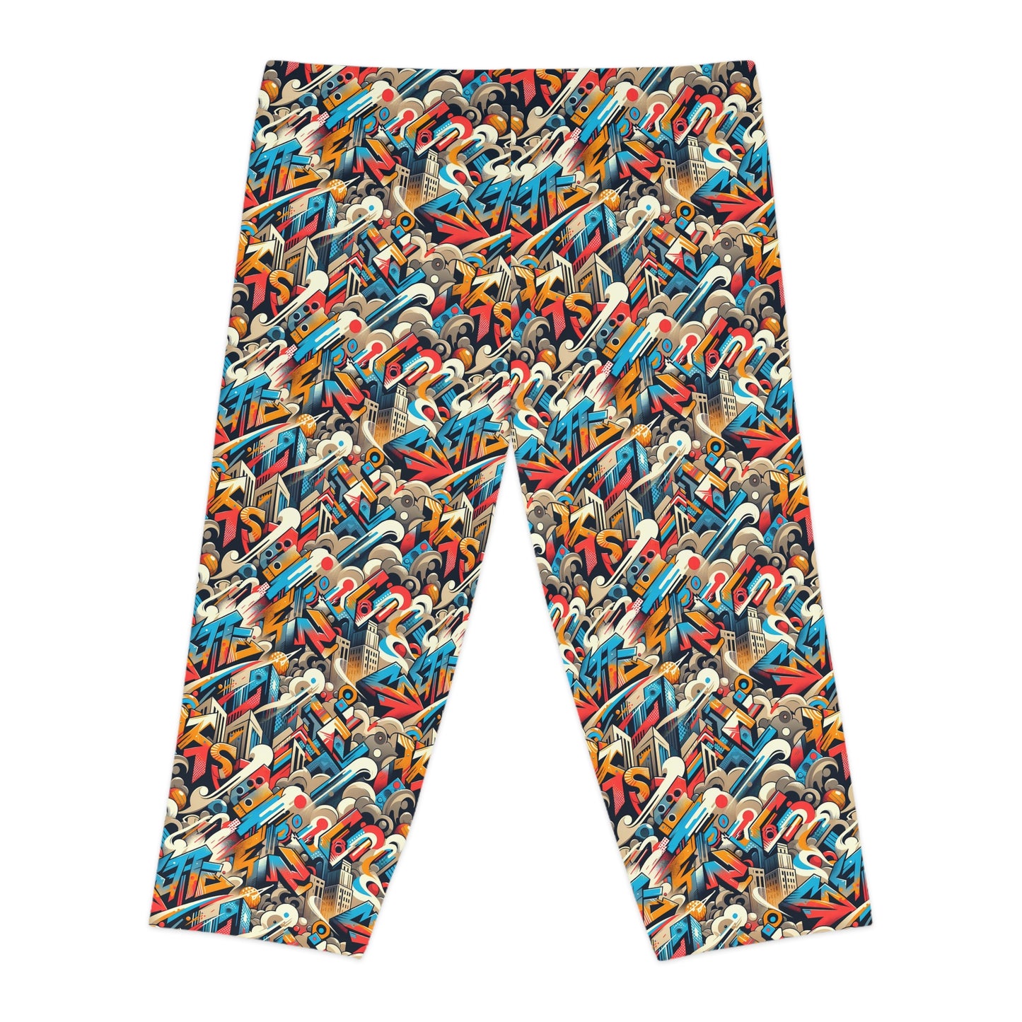Neo-Traditional Street Art Modern Street Art Fusion Women's Capri Leggings - 8404 Design-44
