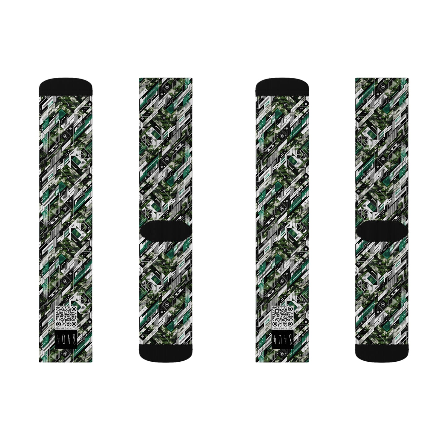Tech Camo Fusion Tech-Forward Streetwear With a Futuristic Edge Sublimation Socks - 8404 Design-63