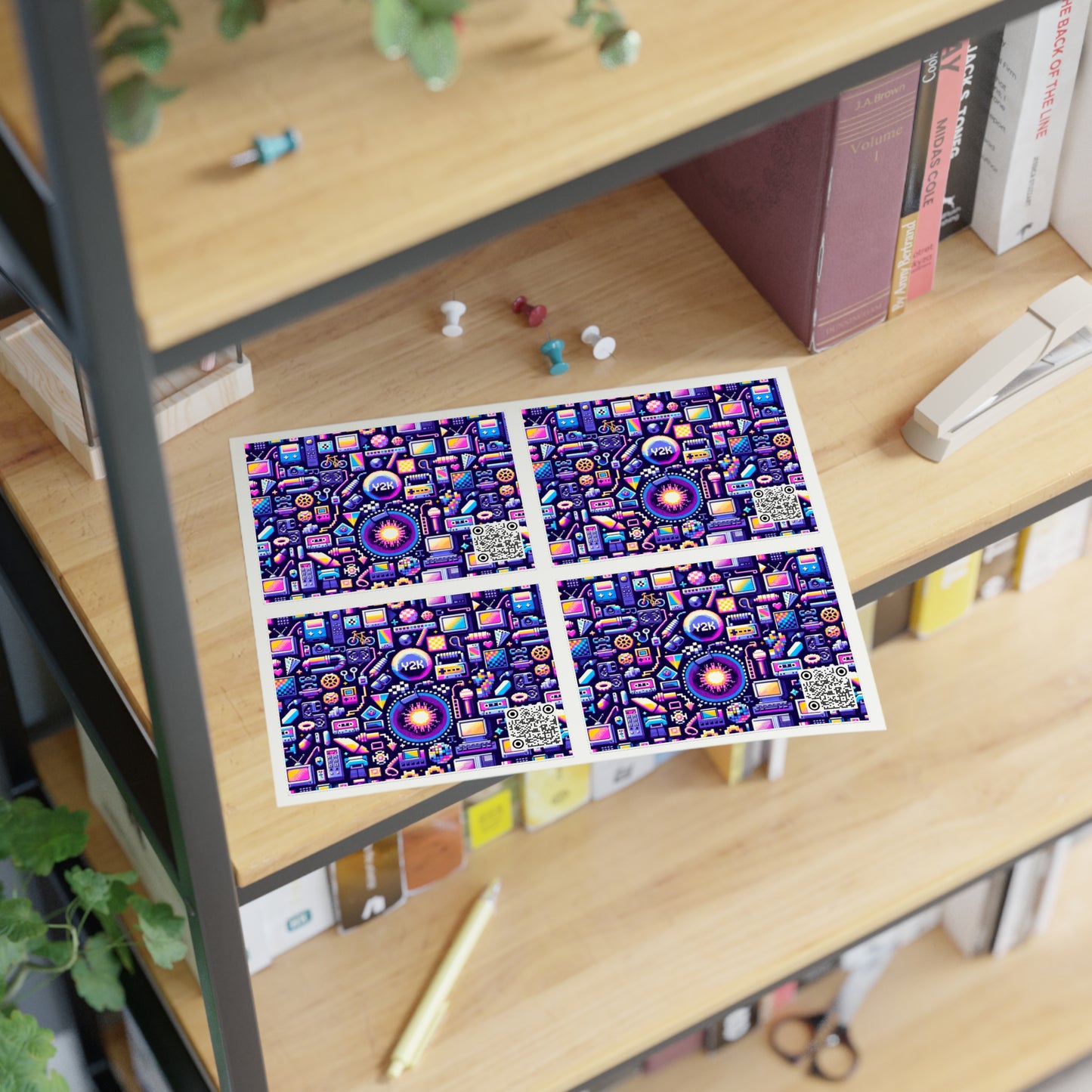 Digital Nostalgia Modern Retro Fusion Sticker Sheets - 8404 Design-64