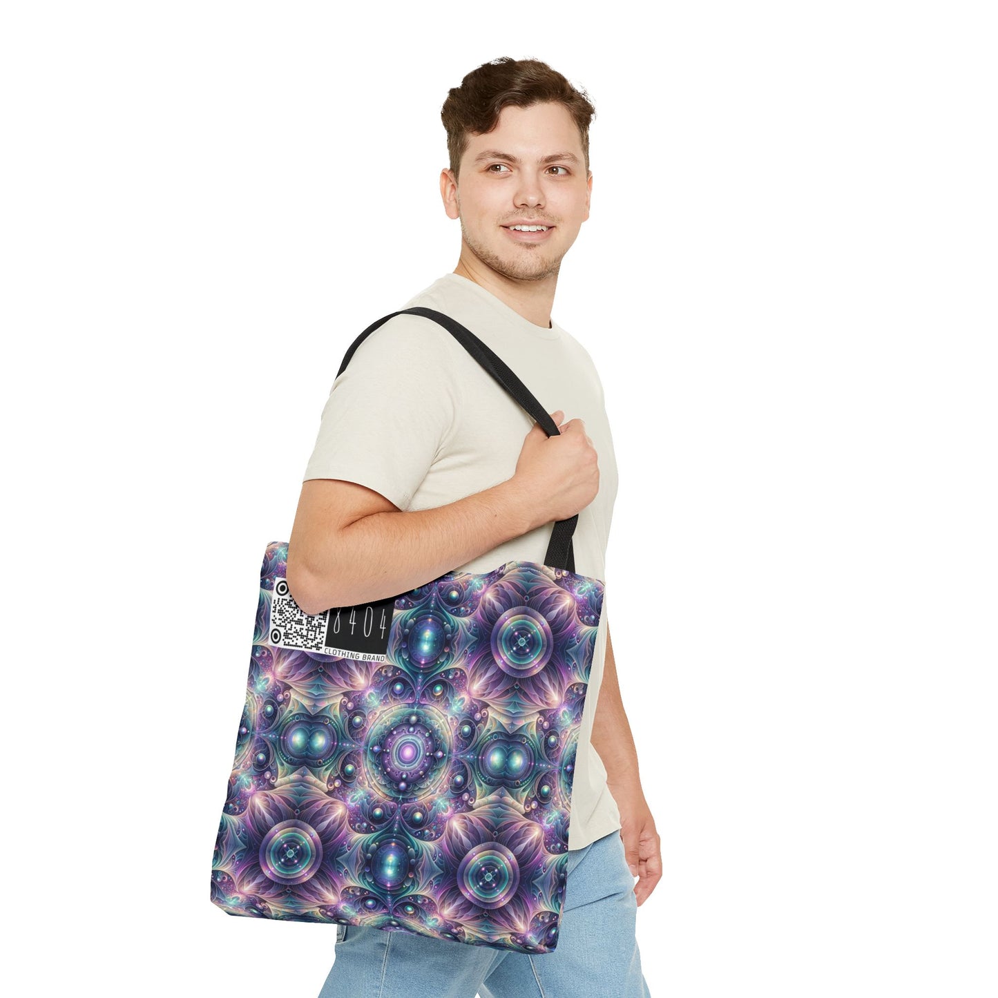 Iridescent Tech Fusion Tech-Forward Streetwear Tote Bag - 8404 Design-61