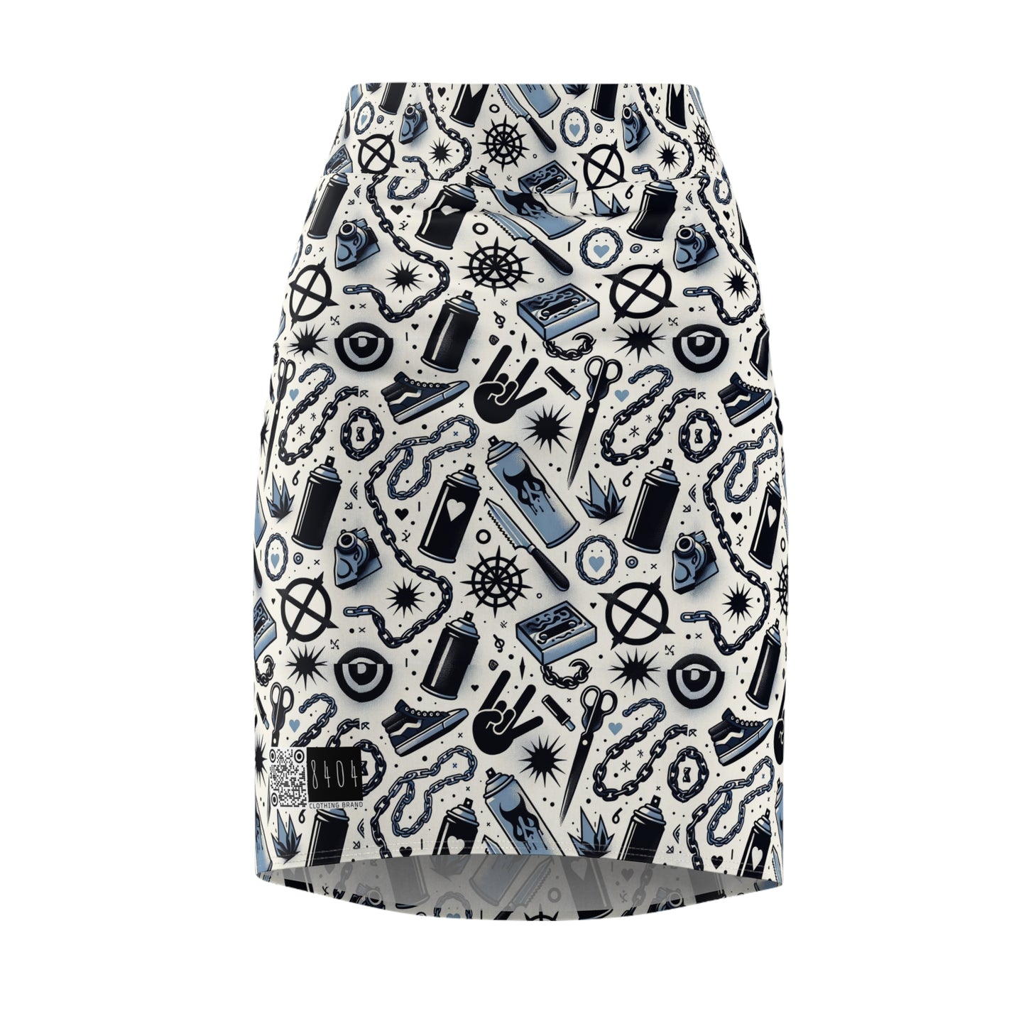 Cultural Rebellion Graphics Edgy and Rebellious With a Hint of Nostalgia Women's Pencil Skirt - 8404 Design-57