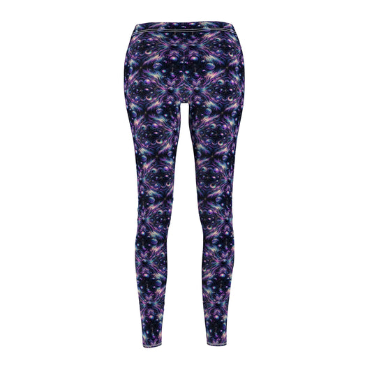 Galactic Hues Tech-Forward Cosmic Fusion Women's Cut & Sew Casual Leggings - 8404 Design-41