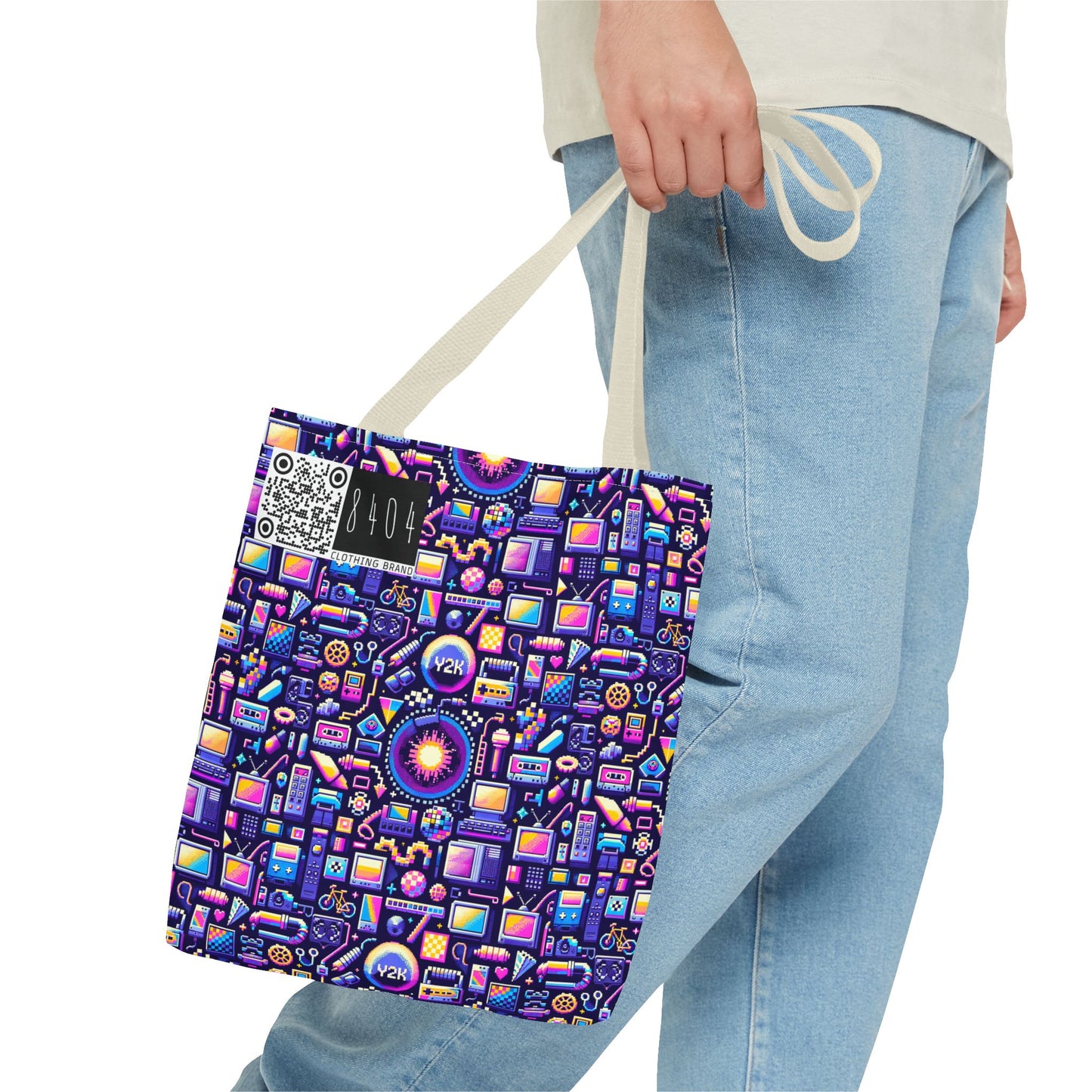 Digital Nostalgia Modern Retro Fusion Tote Bag - 8404 Design-64