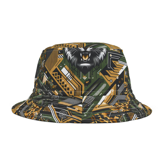 Neo-Camo Fusion Tech-Forward Streetwear Bucket Hat - 8404 Design-58