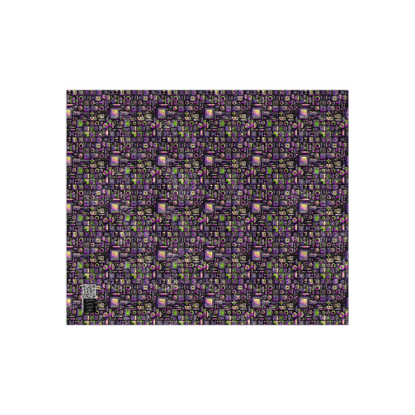 Digital Nostalgia Remix Modern Vintage Fusion Crushed Velvet Blanket - 8404 Design-67