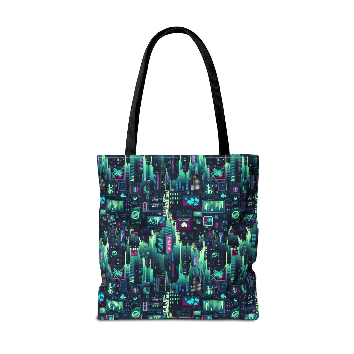 Tech Noir Graphics Futuristic Cyberpunk Tote Bag - 8404 Design-52