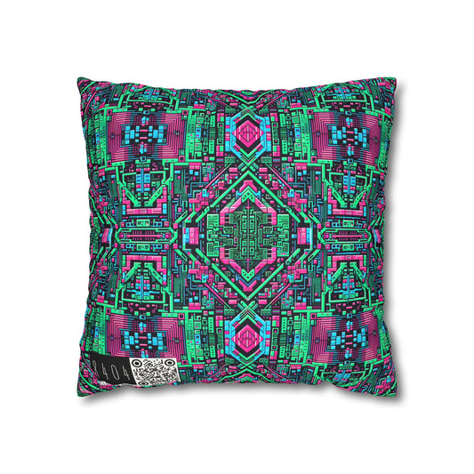 Digital Glitch Vibes Tech-Inspired Streetwear Faux Suede Square Pillowcase - 8404 Design-71