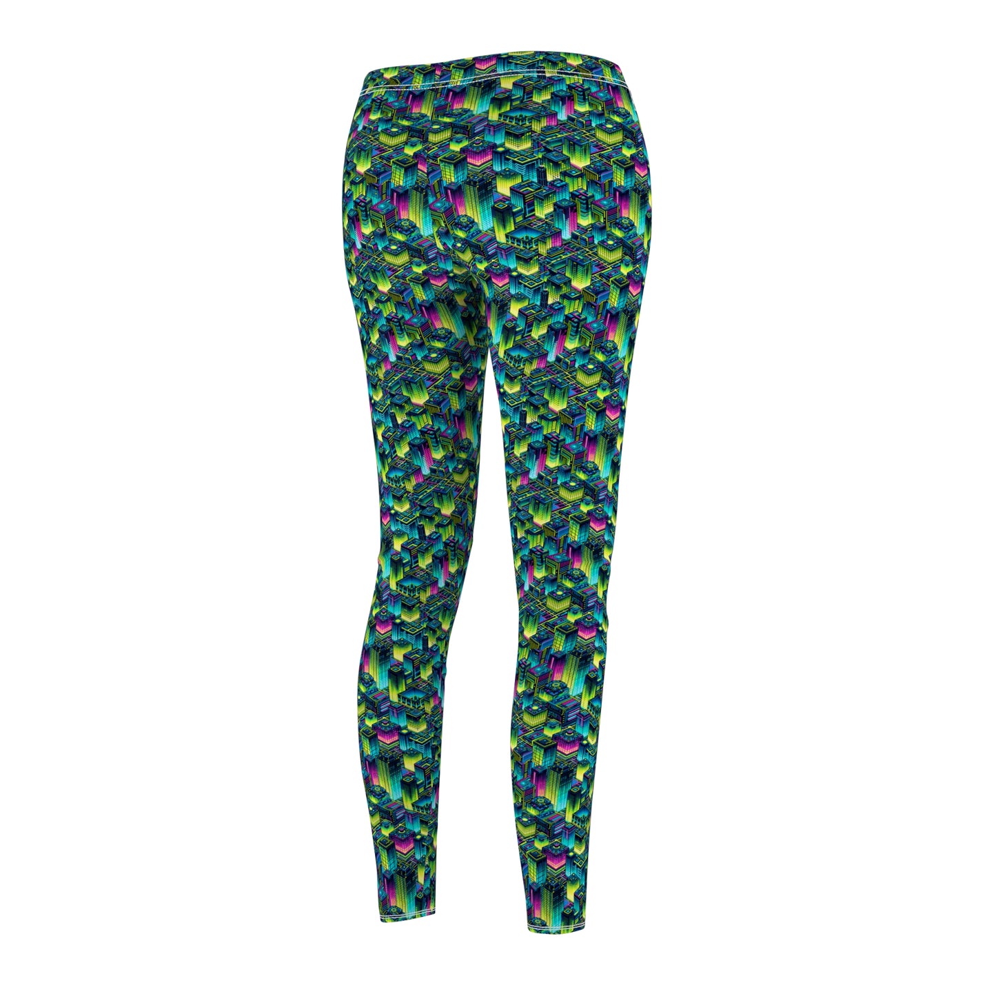Tech-Infused Neon Tech-Forward Streetwear Women's Cut & Sew Casual Leggings - 8404 Design-65