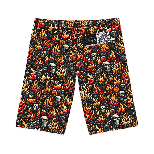 Flame Graphics Maximalist Streetwear Women's Bike Shorts - 8404 Design-76