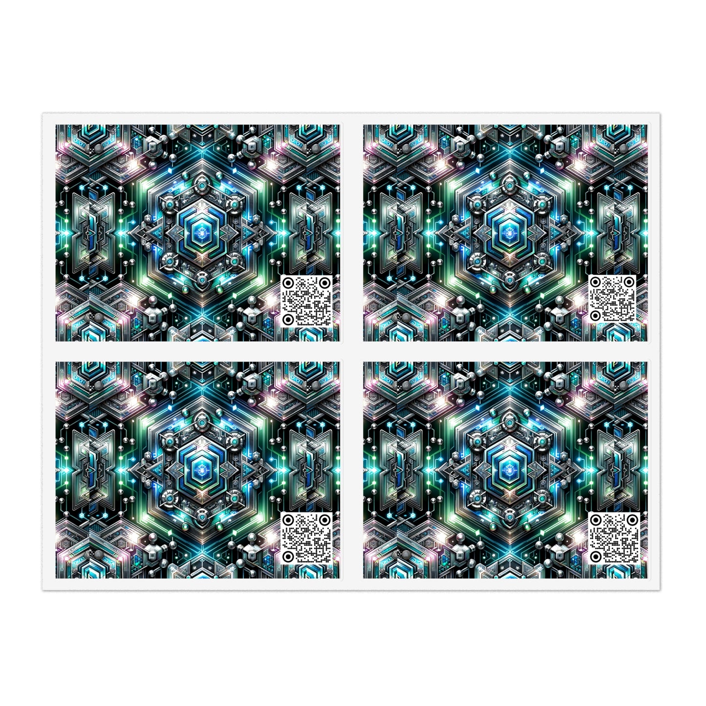Tech-Infused Futurism Futuristic Tech Sticker Sheets - 8404 Design-63