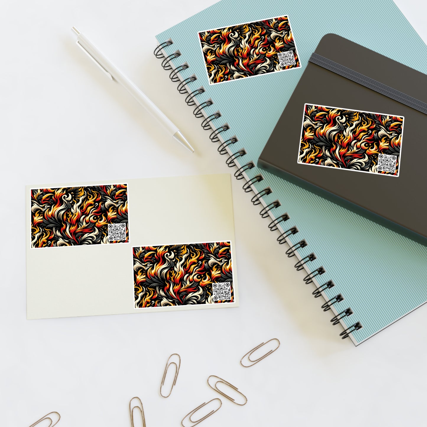 Fire & Flames Bold Streetwear Statement Sticker Sheets - 8404 Design-55
