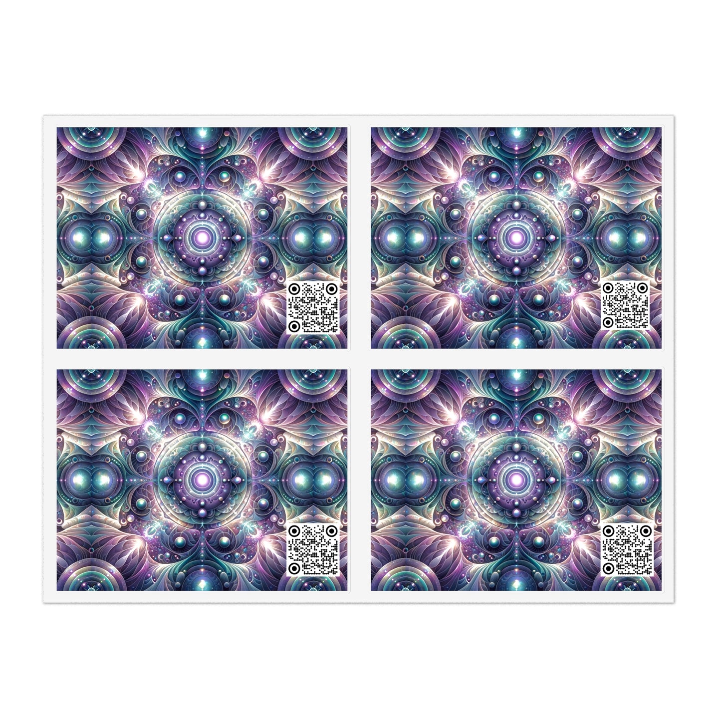 Iridescent Tech Fusion Tech-Forward Streetwear Sticker Sheets - 8404 Design-61