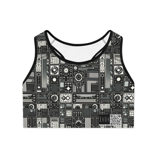 Digital Minimalism Minimalist Tech Sports Bra - 8404 Design-62