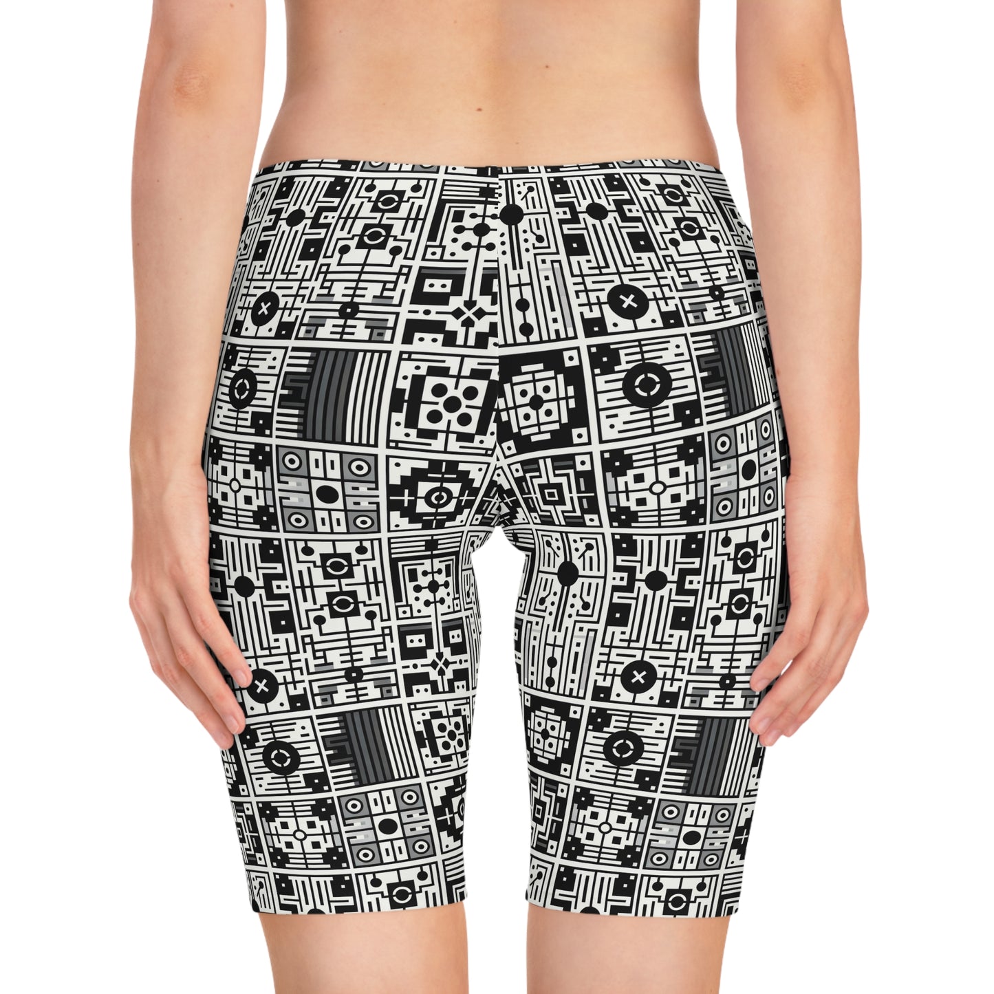 Digital Minimalism Minimalist Tech Women's Bike Shorts - 8404 Design-55