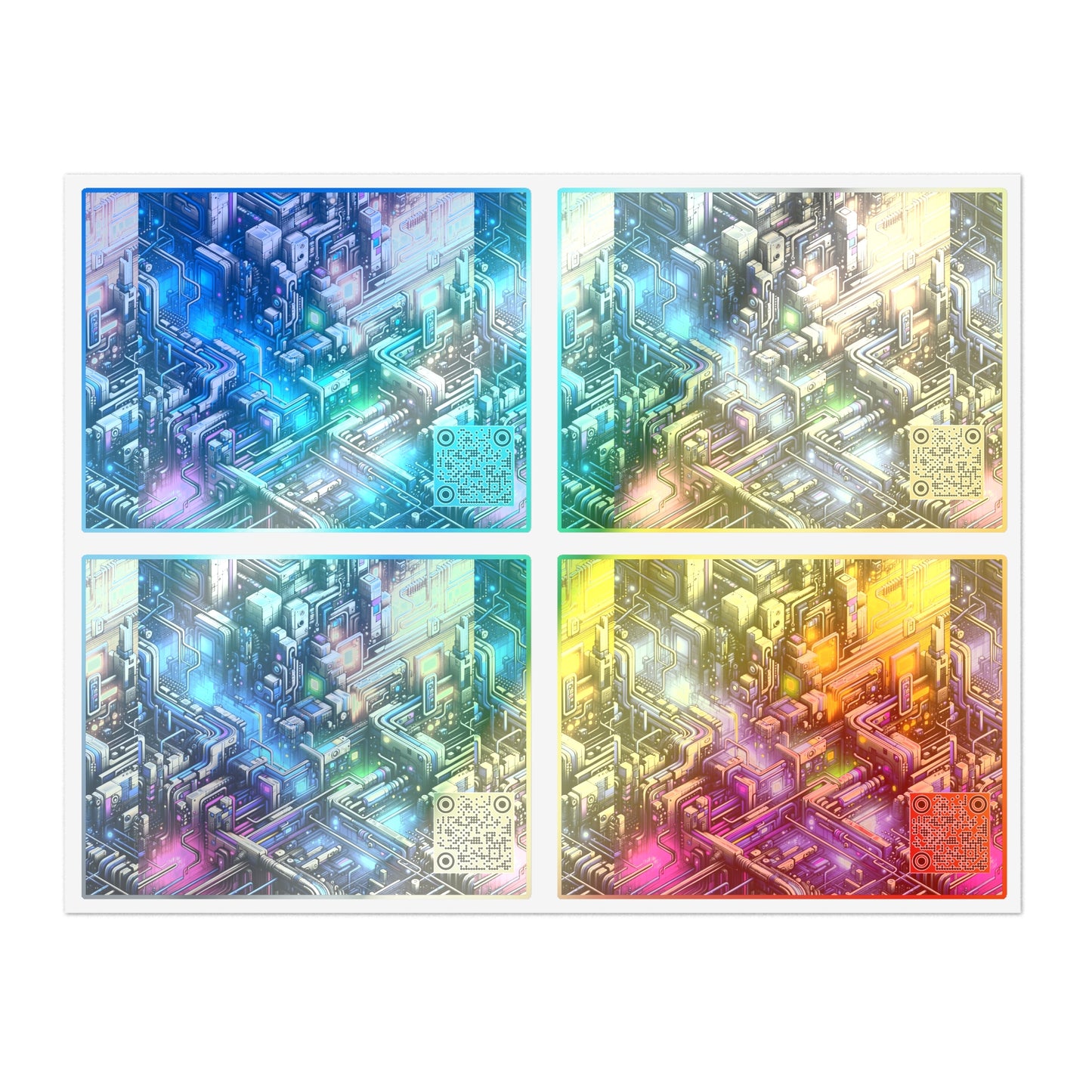 Tech Art Fusion Tech-Forward Streetwear Sticker Sheets - 8404 Design-45