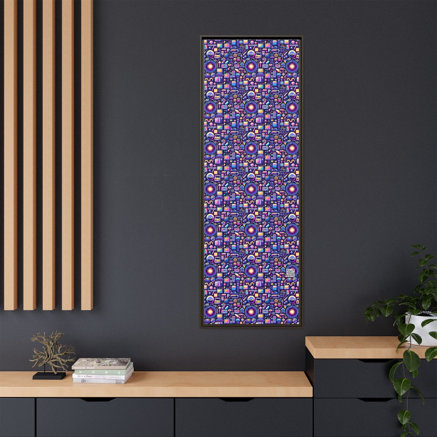 Digital Nostalgia Modern Retro Fusion Matte Canvas, Framed (multi-Color) - 8404 Design-64 B