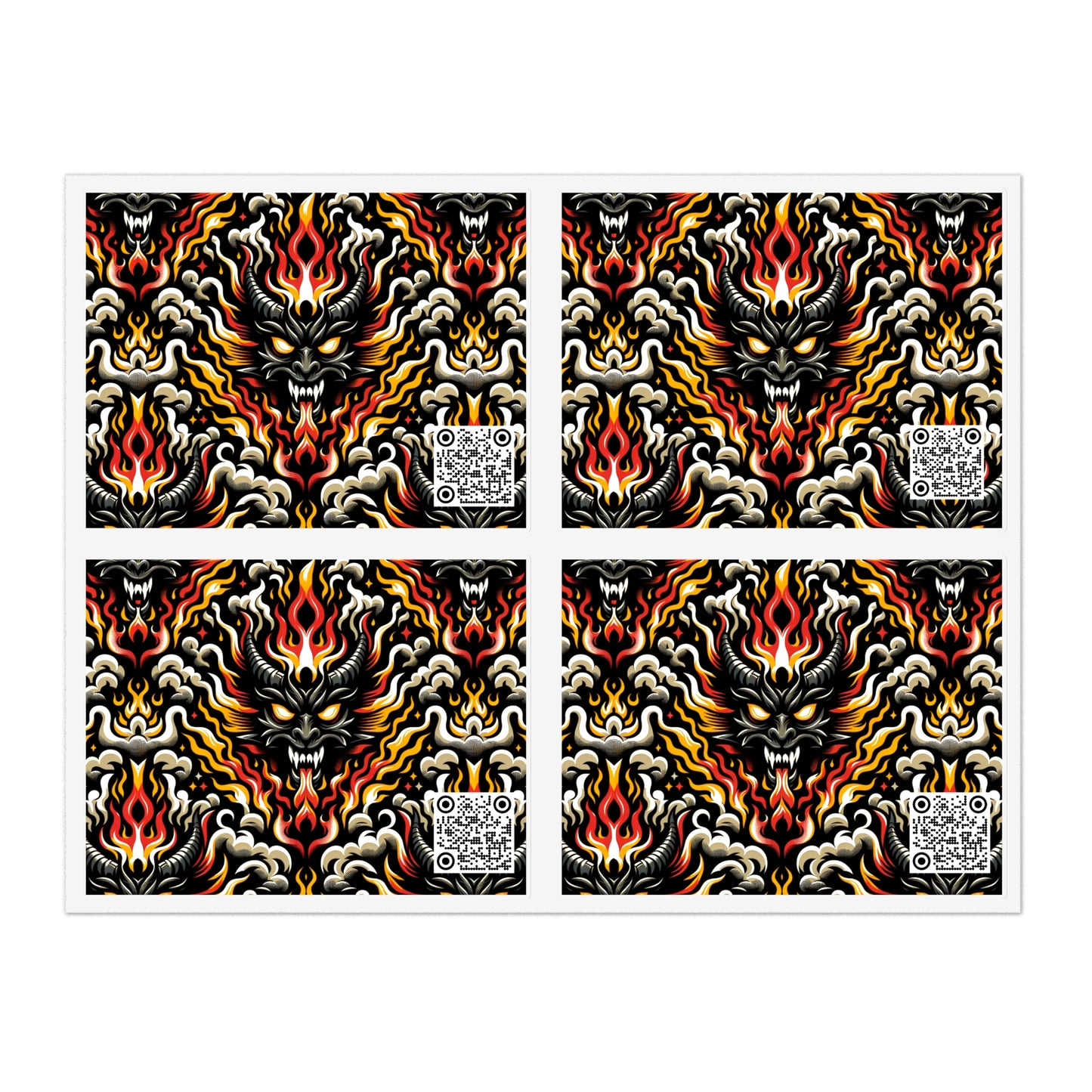 Flame Graphics Maximalist Streetwear Sticker Sheets - 8404 Design-59