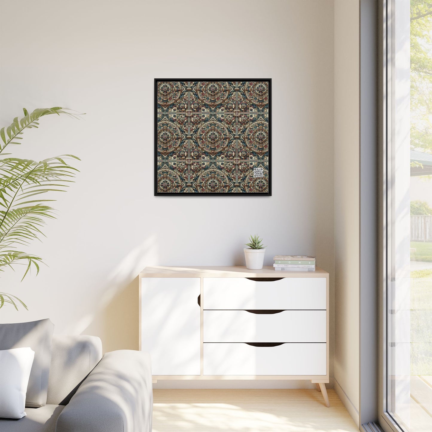 Urban Renaissance Historical Fusion With Street Edge Matte Canvas, Framed (multi-Color) - 8404 Design-57 A