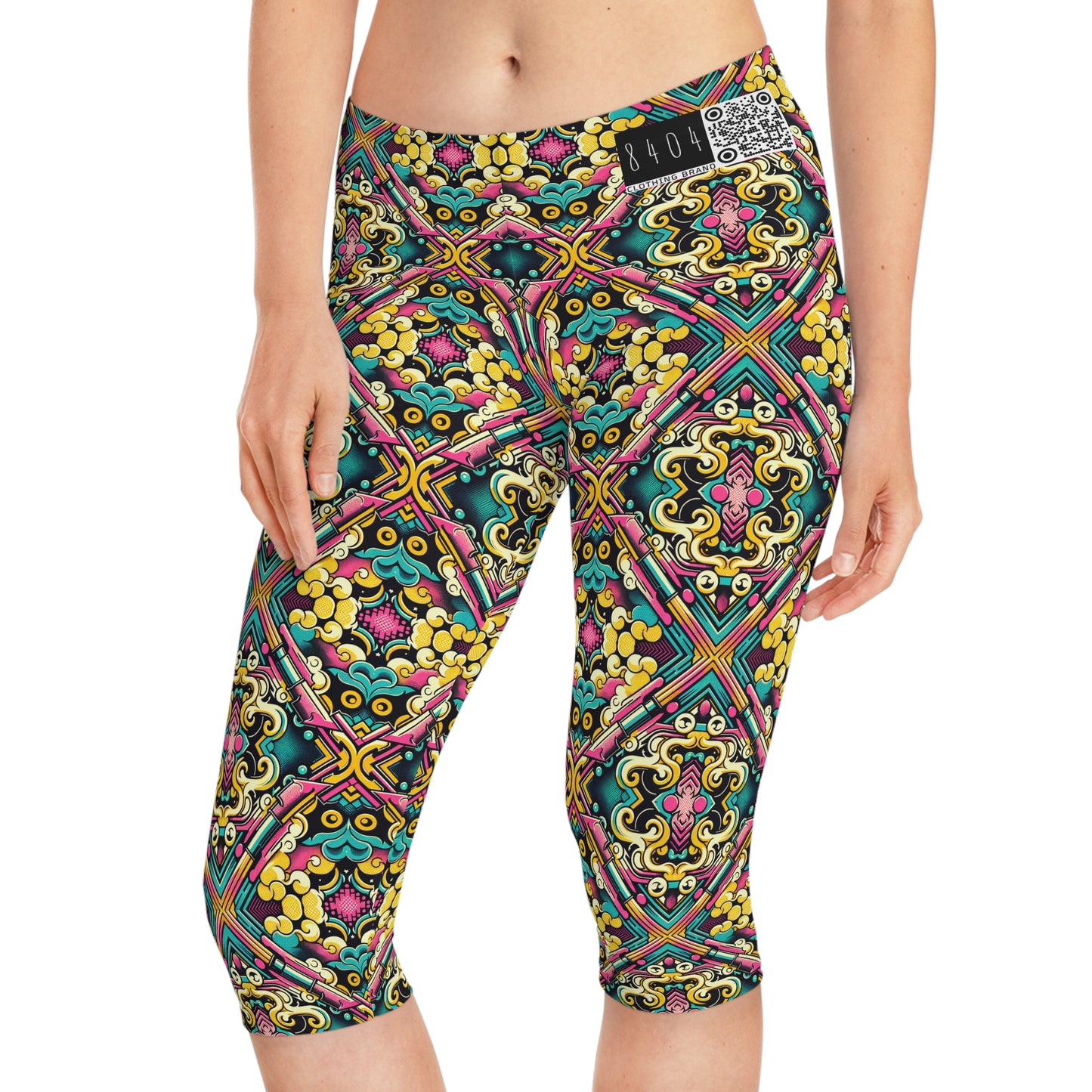 Neon Pop Art Revival Pop Culture Retro Women's Capri Leggings - 8404 Design-59