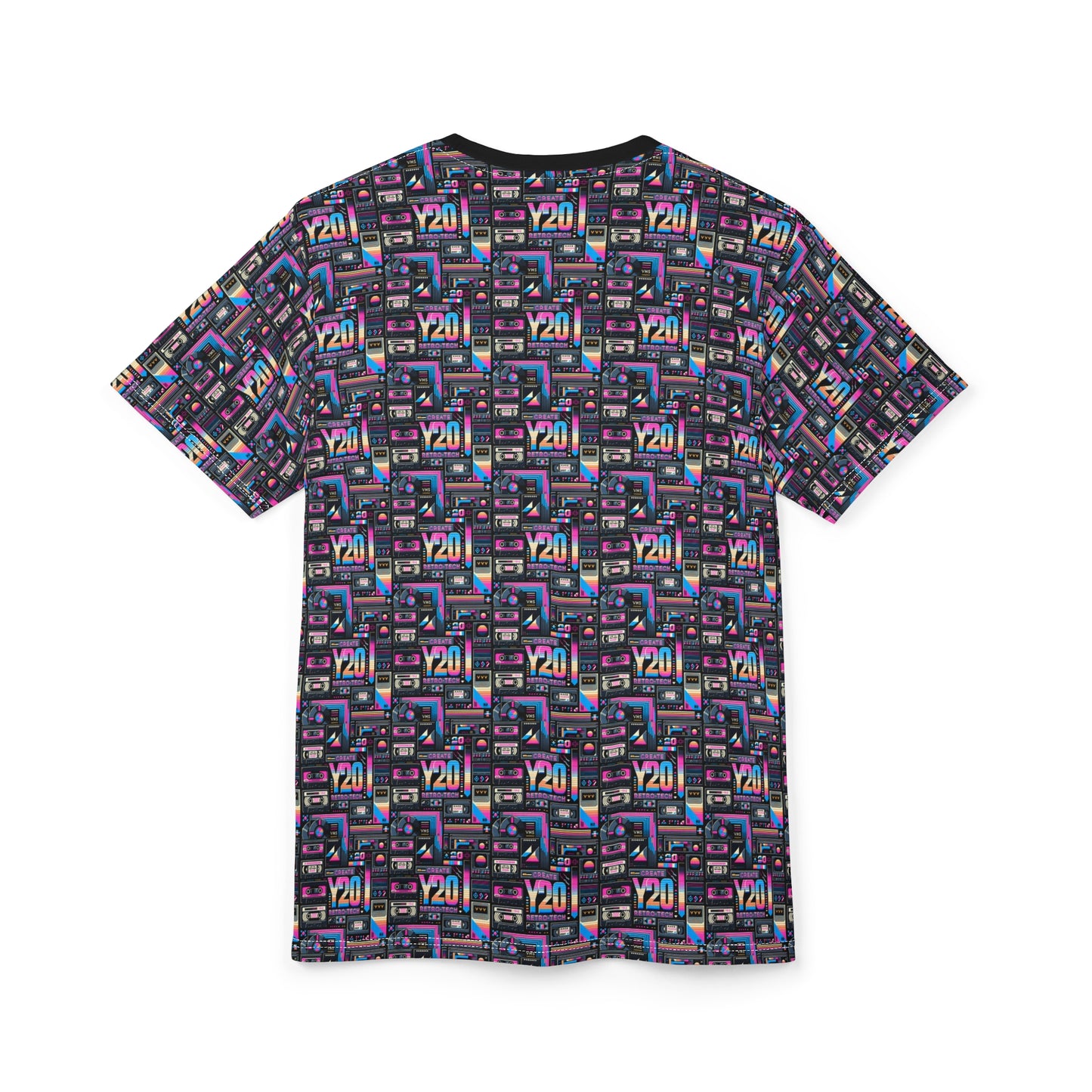 Digital Nostalgia Tech-Inspired Retro Fusion Unisex Cut & Sew Tee - 8404 Design-65