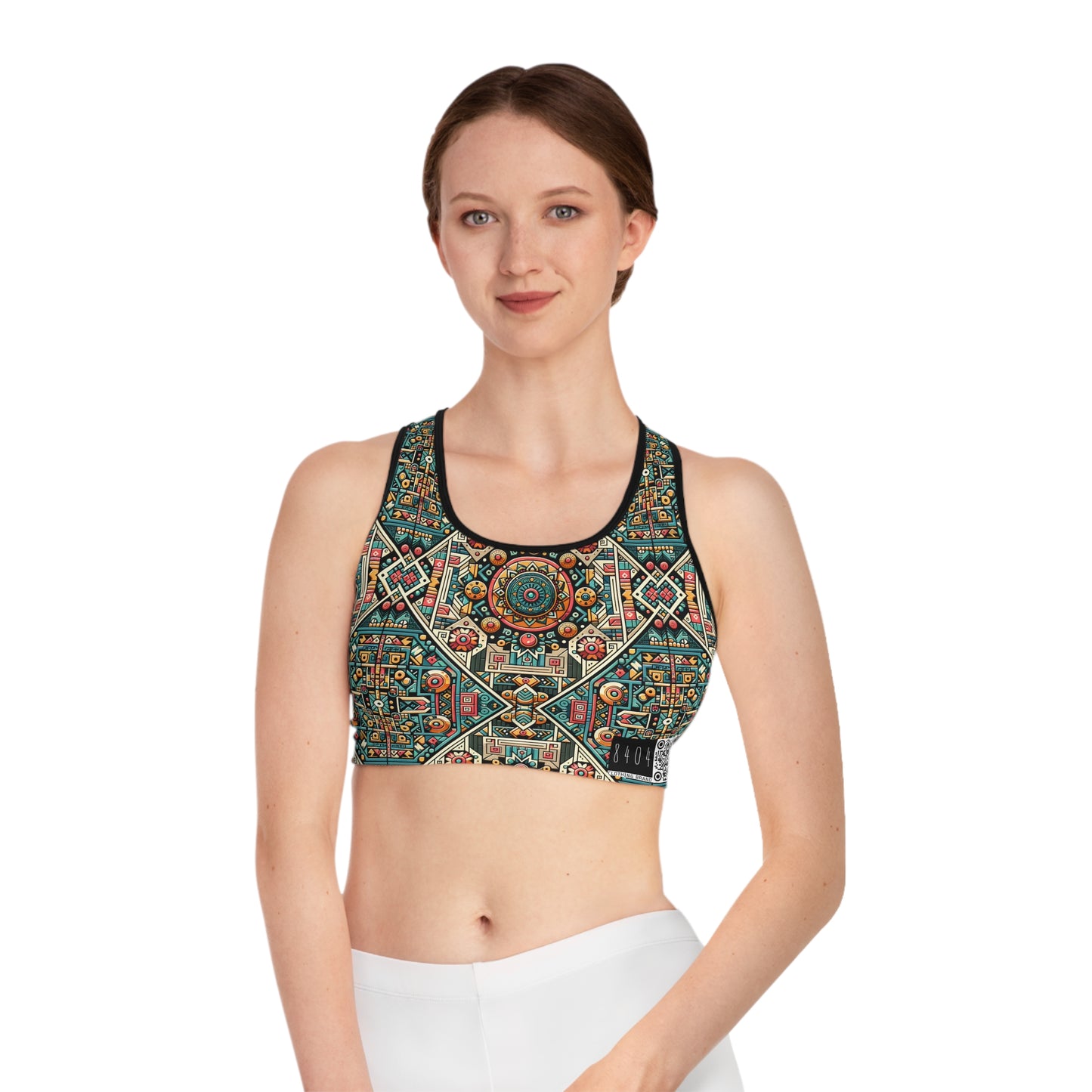 Cultural Fusion Tech Blend of Cultural Heritage With Tech-Inspired Elements Sports Bra - 8404 Design-74