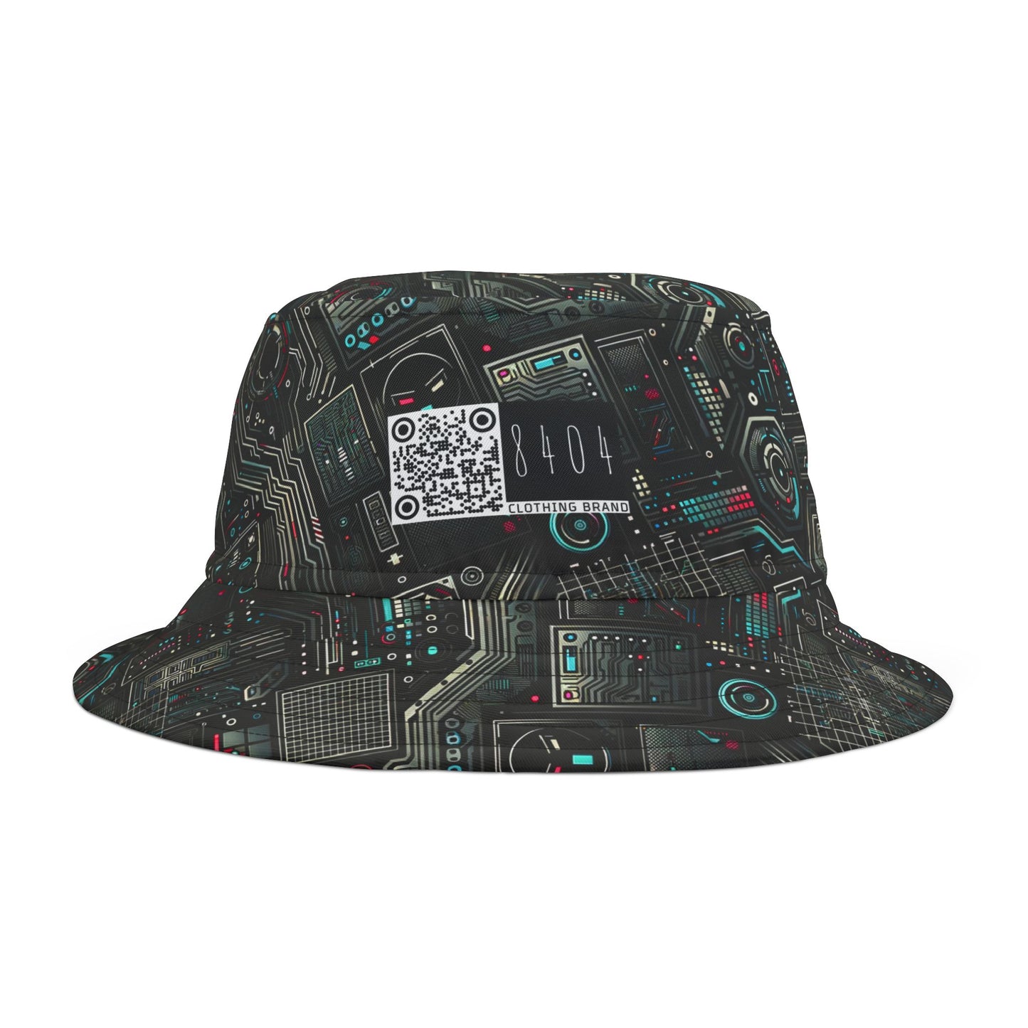 Tech Noir Aesthetics Sleek Tech Streetwear Bucket Hat - 8404 Design-52