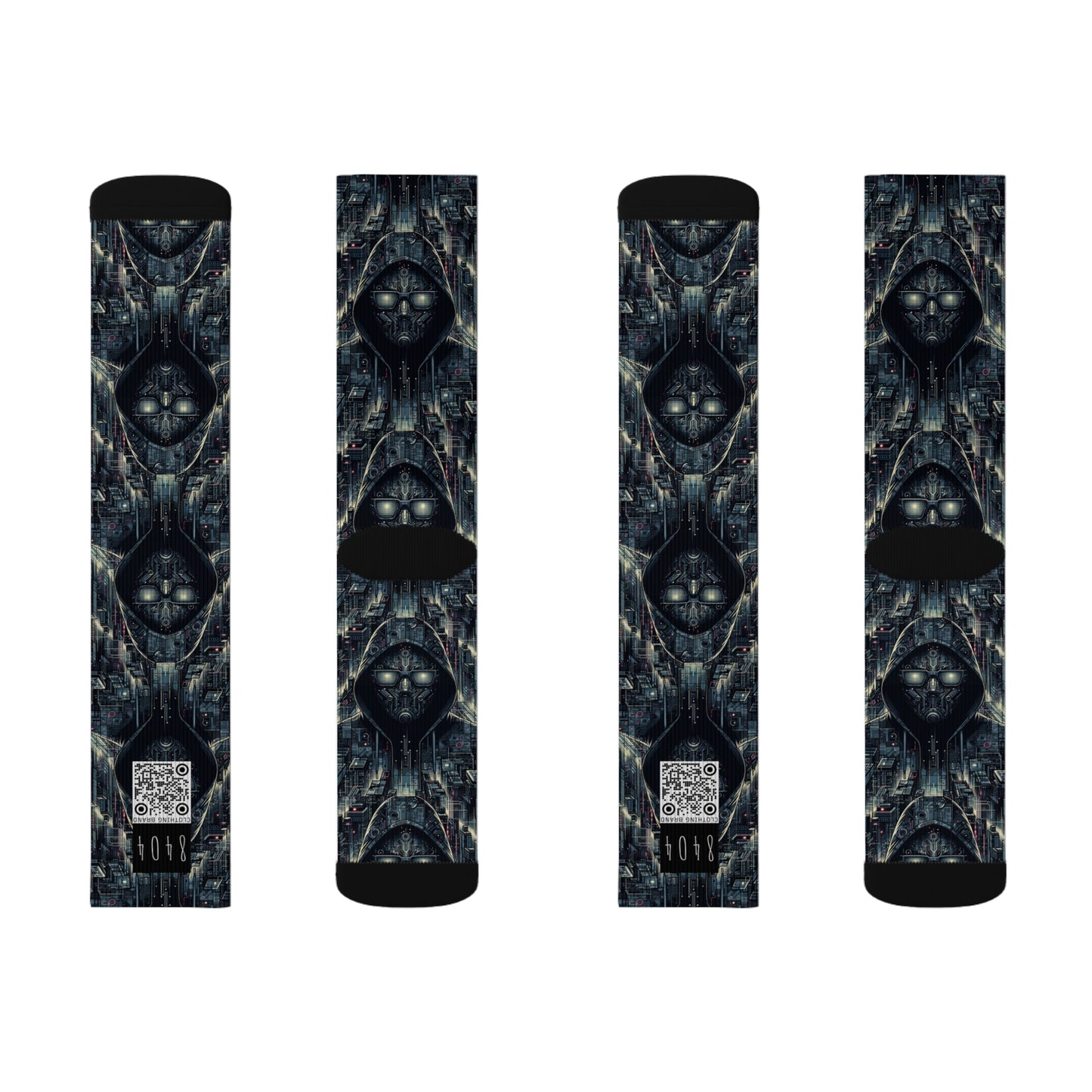 Tech Noir Aesthetics Sleek Tech Streetwear Sublimation Socks - 8404 Design-56